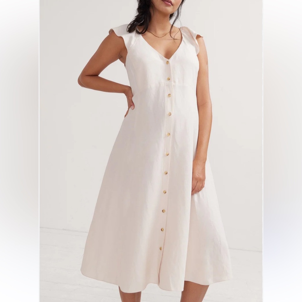 Hatch Cream Midi Dress
